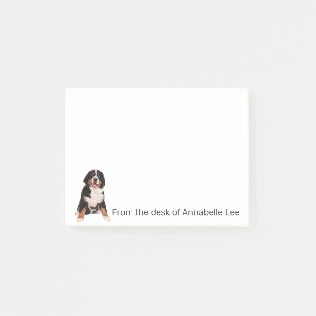 Bernese Mountain Hund personalize Post-it Block (Framsida)