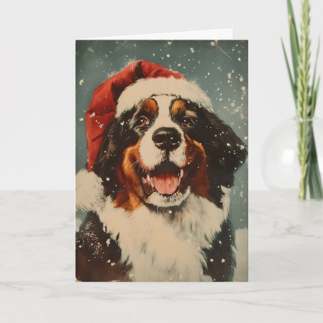 Bernese Mountain hund personlig jul Helgkort (Framsida)