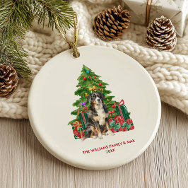 Bernese Mountain Hund Personlig jul Julgransprydnad Keramik