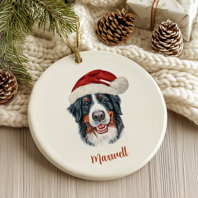 Bernese Mountain Hund Personlig jul Julgransprydnad Keramik (Skapare uppladdad)