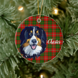 Bernese Mountain Hund Personlig Julgransprydnad Keramik