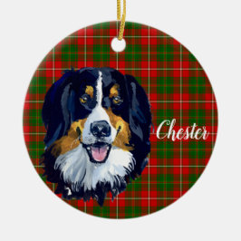 Bernese Mountain Hund Personlig Julgransprydnad Keramik