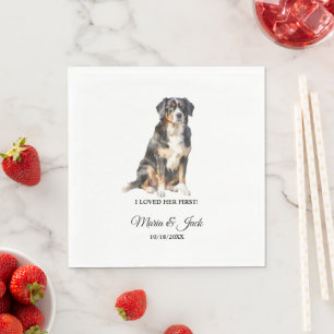 Bernese Mountain Hund Pet Cocktail Bröllop Pappersservett