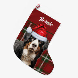 Bernese Mountain Hund Play med Hund Namn Stor Julstrumpa