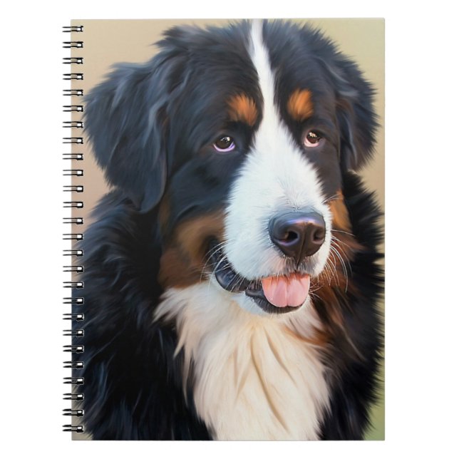 Bernese Mountain Hund Porträtt Anteckningsbok (Framsidan)