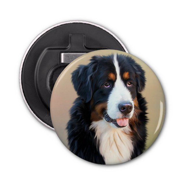 Bernese Mountain Hund Porträtt Flasköppnare (Framsidan)