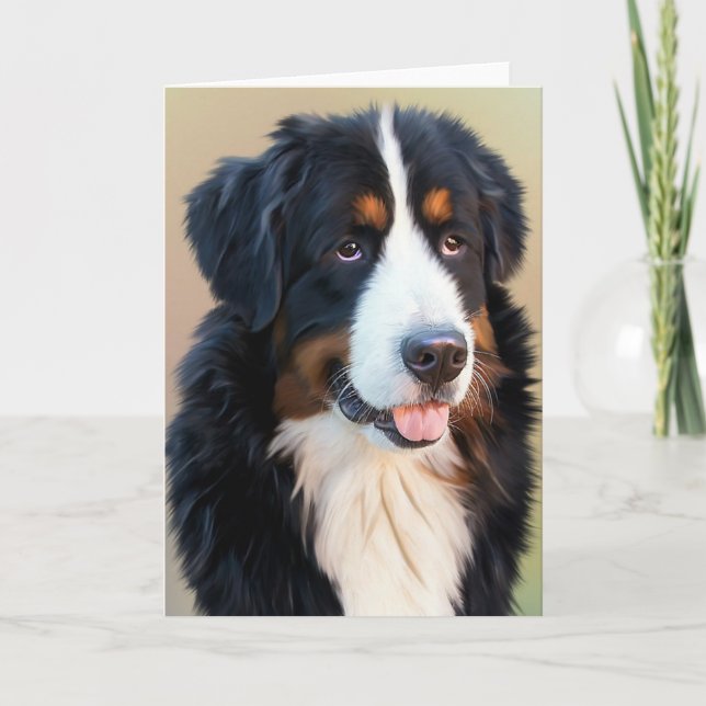Bernese Mountain Hund Porträtt Kort (Framsida)