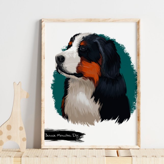 Bernese Mountain Hund Porträtt | Pet Porträtt Poster (Skapare uppladdad)