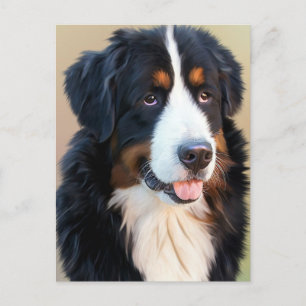 Bernese Mountain Hund Porträtt Vykort