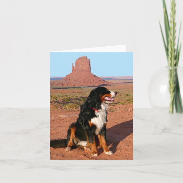 Bernese Mountain Hund Puppy Hund Note Card Kort (Framsida)