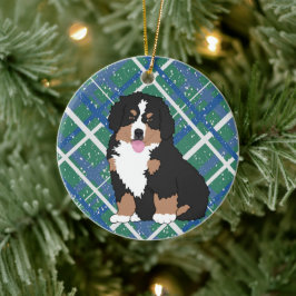 Bernese Mountain Hund Puppy Julgransprydnad Keramik