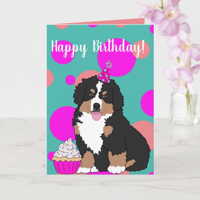 Bernese Mountain Hund Puppy Kort (Orkide)