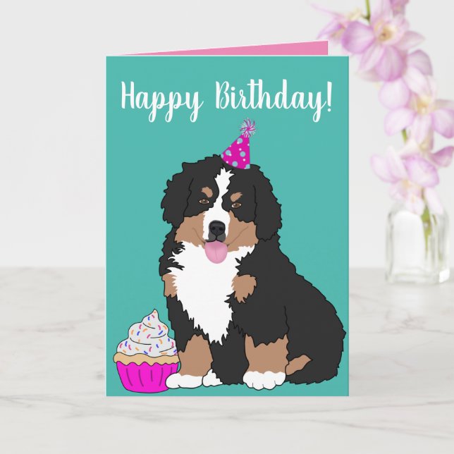 Bernese Mountain Hund Puppy Kort (Orkide)