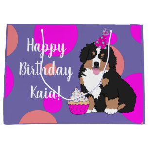 Bernese Mountain Hund Puppy Large Gift Bag