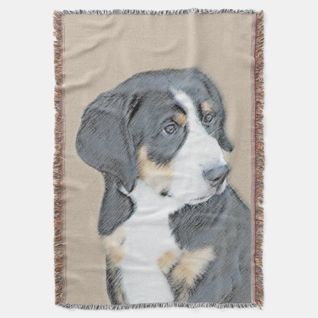 Bernese Mountain Hund Puppy Painting - Original Ar Filt (Framsidan Vertikal)