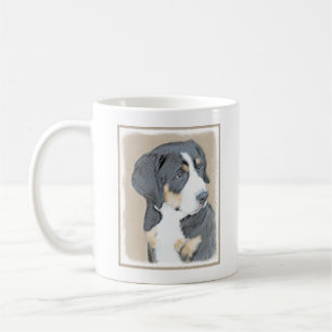 Bernese Mountain Hund Puppy Painting - Original Ar Kaffemugg