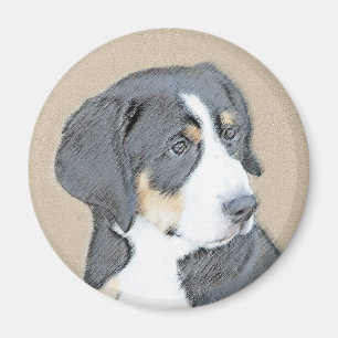 Bernese Mountain Hund Puppy Painting - Original Ar Magnet