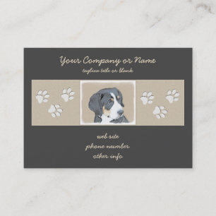 Bernese Mountain Hund Puppy Painting - Original Ar Visitkort
