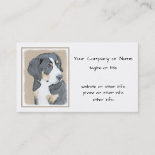 Bernese Mountain Hund Puppy Painting - Original Ar Visitkort