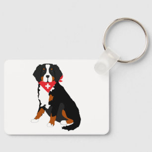 Bernese Mountain Hund Red Swiss Kor Nyckelring