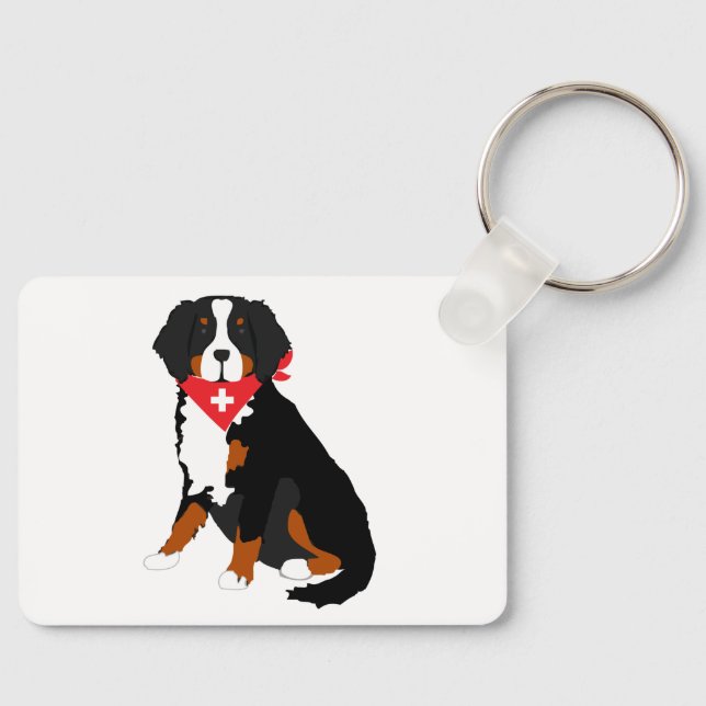 Bernese Mountain Hund Red Swiss Kor Nyckelring (Framsida)