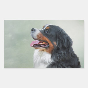 Bernese Mountain Hund Rektangulärt Klistermärke