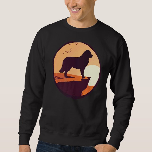 Bernese Mountain Hund Retro 3 Lång Ärmad Tröja (Framsida)