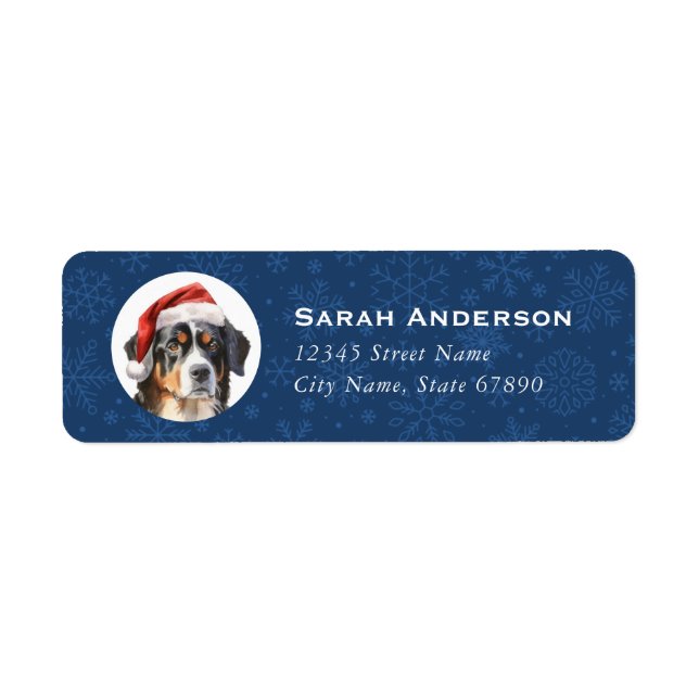 Bernese Mountain Hund Returetiketter Returadress Etikett (Framsidan)