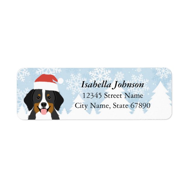 Bernese Mountain Hund Returetiketter Returadress Etikett (Framsidan)