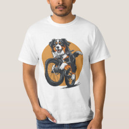 Bernese Mountain Hund Riding A Mountain Bike T Shirt