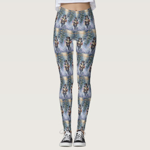 Bernese Mountain Hund Riding Motorcykel jul Leggings