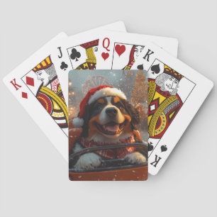 Bernese Mountain Hund Roller Underlägg jul Casinokort