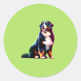 Bernese Mountain Hund Runt Klistermärke