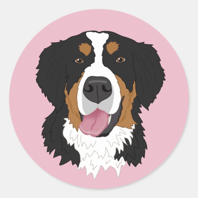 Bernese Mountain Hund Runt Klistermärke (Framsida)