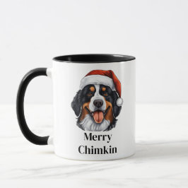 Bernese Mountain Hund Santa Hat jul Mugg