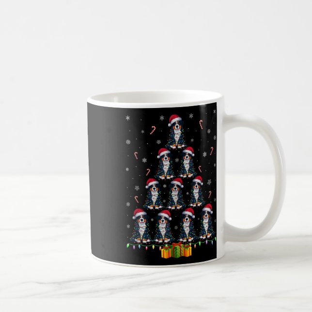 Bernese Mountain Hund Santa Hat Julafton Ljus Chri Kaffemugg (Höger)