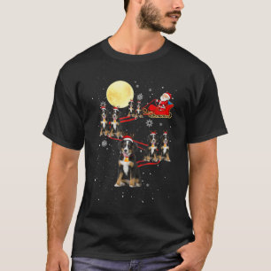 Bernese Mountain Hund Santa Sleigh Reindeer T Shirt