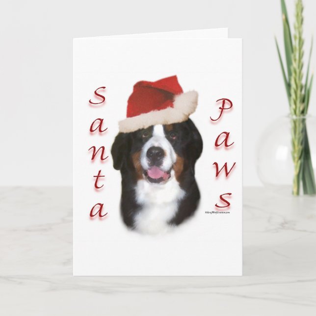 Bernese Mountain Hund Santa Tass Helgkort (Framsida)