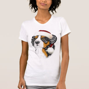 Bernese Mountain Hund Santa Valp Tee Shirt