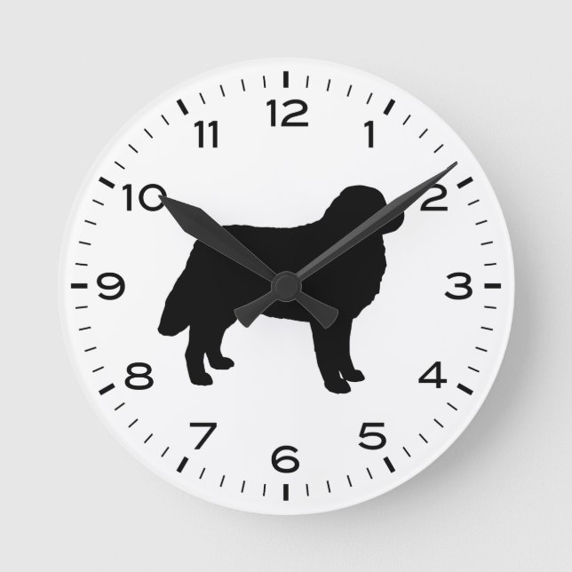 Bernese Mountain Hund Silhouette Berner Rund Klocka (Framsida)