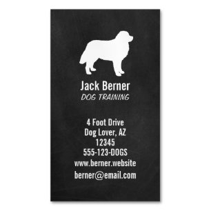 Bernese Mountain Hund Silhouette Chalkboard Stil Visitkortmagnet
