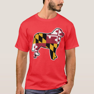 Bernese Mountain Hund Silhouette med Maryland Flag T Shirt