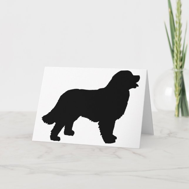 Bernese Mountain Hund (svart silhouette) Kort (Framsida)