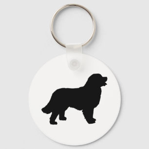 Bernese Mountain Hund (svart silhouette) Nyckelring