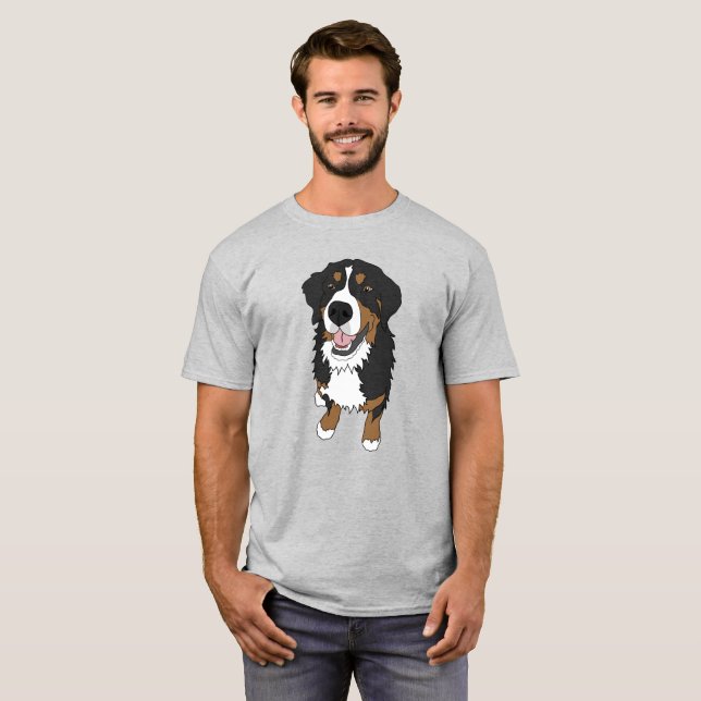 Bernese Mountain Hund T Shirt (Hel framsida)