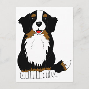 Bernese Mountain Hund Tecknad Vykort