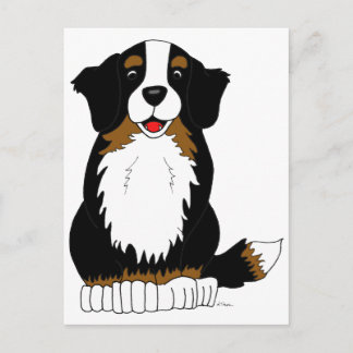 Bernese Mountain Hund Tecknad Vykort