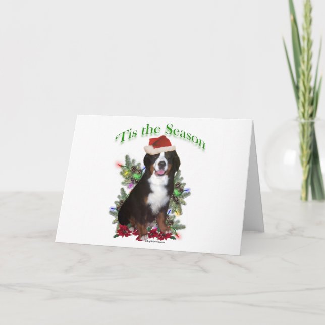 Bernese Mountain Hund "Tis Helgkort (Framsida)