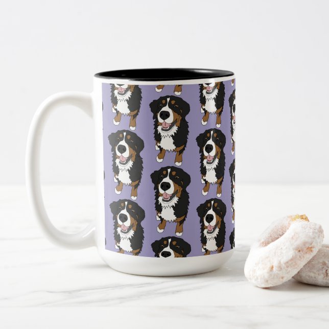 Bernese Mountain Hund Två-Tonad Mugg (Med munk)