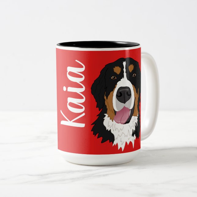Bernese Mountain Hund Två-Tonad Mugg (Framsida höger)
